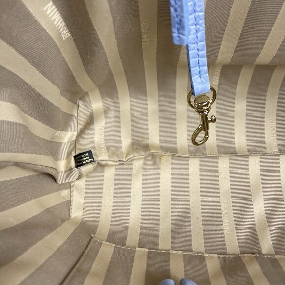 BRAHMIN Medium Arno Satchel Tote Leather Bag Lilac Periwinkle Silver - Picture 14 of 16